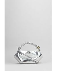 Ganni - Borsa a mano Bou bag mini in Pelle Argento - Lyst