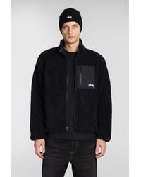 Stussy - Giacca Casual in Poliestere Nera - Lyst