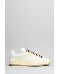 Lanvin - Lite Curb Low Sneakers In White Leather - Lyst