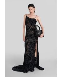 Ann Demeulemeester - Aaricia Long Dress In Black Velvet - Lyst
