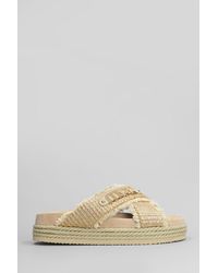 Mou - Crisscross Flats In Beige Raffia - Lyst