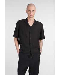 120 - Camicia in lino Nero - Lyst