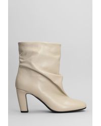 Strategia - Tronchetti tacco alto in Pelle Beige - Lyst