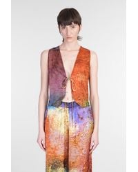Yavi - Vest In Multicolor Silk - Lyst