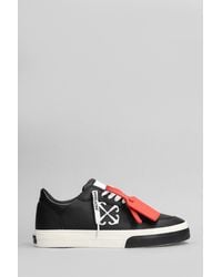 Off-White c/o Virgil Abloh - New Low Vulcanized Sneakers In Black Leather - Lyst