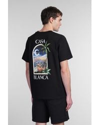 CASABLANCA - T-Shirt in Cotone Nero - Lyst