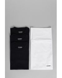 Jil Sander - T-Shirt 3-pack in Cotone Nero - Lyst