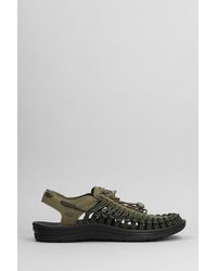 Keen - Uneek-m Sandals In Green Suede And Fabric - Lyst