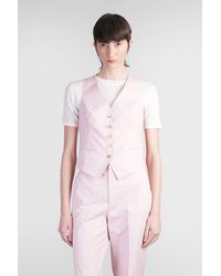 Tagliatore 0205 - Gilet Giselle in Cotone Rosa - Lyst