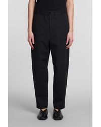 Lemaire - Pantalone in Cotone Nero - Lyst