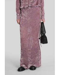 Ann Demeulemeester - Eveline Skirt In Rose-pink Velvet - Lyst