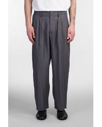 Attachment - Pantalone in lino Grigio - Lyst