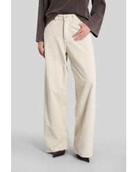 Haikure - Pantalone Bethany velvet in Cotone Beige - Lyst