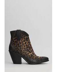 METISSE - Texan Ankle Boots In Animalier Suede - Lyst