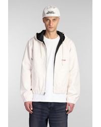 Stussy - Giacca Casual in Cotone Beige - Lyst