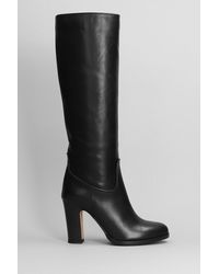 Julie Dee - High Heels Boots In Black Leather - Lyst