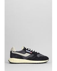 Autry - Reelwind Sneakers In Black Suede And Fabric - Lyst