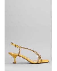Lola Cruz - Liberty Heel 55 Sandals In Yellow Leather - Lyst