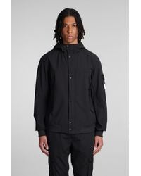 Stone Island - Giacca Casual in Poliestere Nera - Lyst