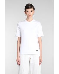 Jil Sander - T-Shirt in Cotone Bianco - Lyst