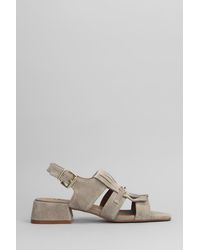 Carmens - Sally Trim Sandals In Taupe Suede - Lyst