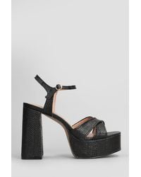 Bibi Lou - Arden 120 Sandals In Black Raffia - Lyst