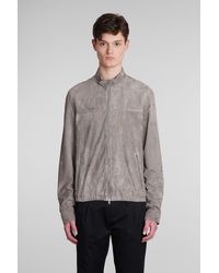 Low Brand - Bomber In Grey Suede - Lyst