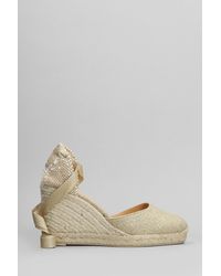 Castañer - Carina-8-032 Wedges In Gold Canvas - Lyst