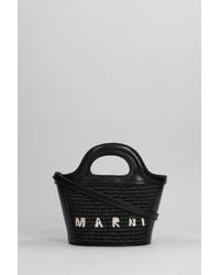 Marni - Tropicalia Micro Hand Bag In Black Raffia - Lyst