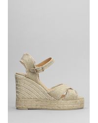 Castañer - Bromelia-8ed-032 Wedges In Gold Canvas - Lyst
