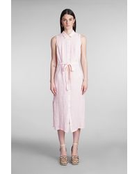 120 - Dress In Rose-pink Linen - Lyst