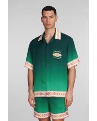 Casablancabrand - Shirt In Green Silk - Lyst