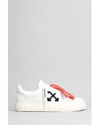 Off-White c/o Virgil Abloh - Low Vulcanized Sneakers In White Cotton - Lyst