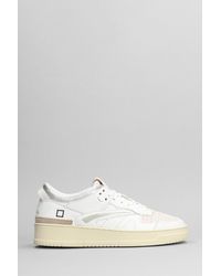 Date - Torneo Sneakers In White Leather - Lyst