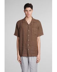 Massimo Alba - Venice Shirt In Brown Linen - Lyst