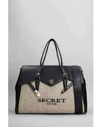 Secret Pon-pon - Quiny Straw Large Shoulder Bag In Black Leather - Lyst