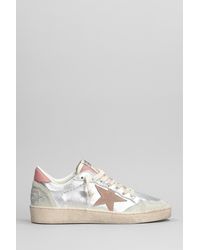 Golden Goose - Ball Star Sneakers In Silver Suede And Leather - Lyst