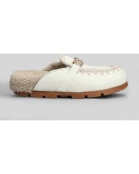Mou - Winter Bio Slide Slipper-mule In White Leather - Lyst