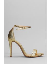 SCHUTZ SHOES - Sandals In Gold Leather - Lyst