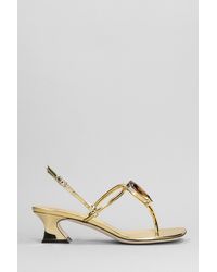 Giuseppe Zanotti - Anthonia Sandals In Gold Synthetic Leather - Lyst