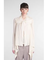 Rick Owens - Tied Medium Wrap Cardigan In Beige Wool - Lyst