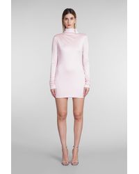ANDAMANE - Parker Mini Dress In Rose-pink Viscose - Lyst