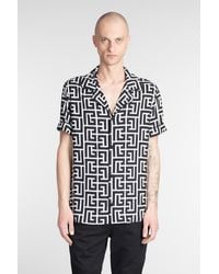 Balmain - Camicia in viscosa Beige - Lyst