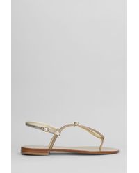 EDDICUOMO - Sandali flats in Pelle Platino - Lyst