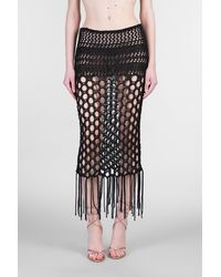 Laneus - Gonna in Cotone Nero - Lyst
