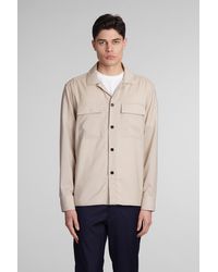 Low Brand - Shirt S134 Tropical Shirt In Beige Wool - Lyst