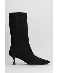 The Seller - High Heels Ankle Boots In Black Suede - Lyst