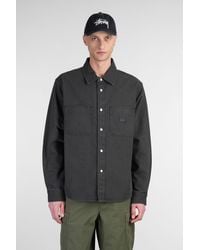 Stussy - Giacca Casual in Cotone Nero - Lyst