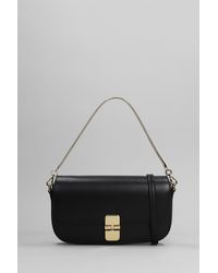 A.P.C. - Clutch Grace Shoulder Bag In Black Leather - Lyst