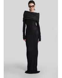 Entire studios - Cavalier Dress Long Dress In Black Wool - Lyst